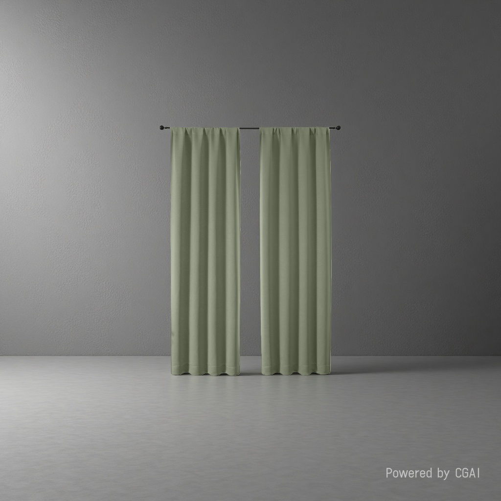 Olive green semi-transparent linen finished curtains, bath curtain sets, automatic curtains Application Scenario