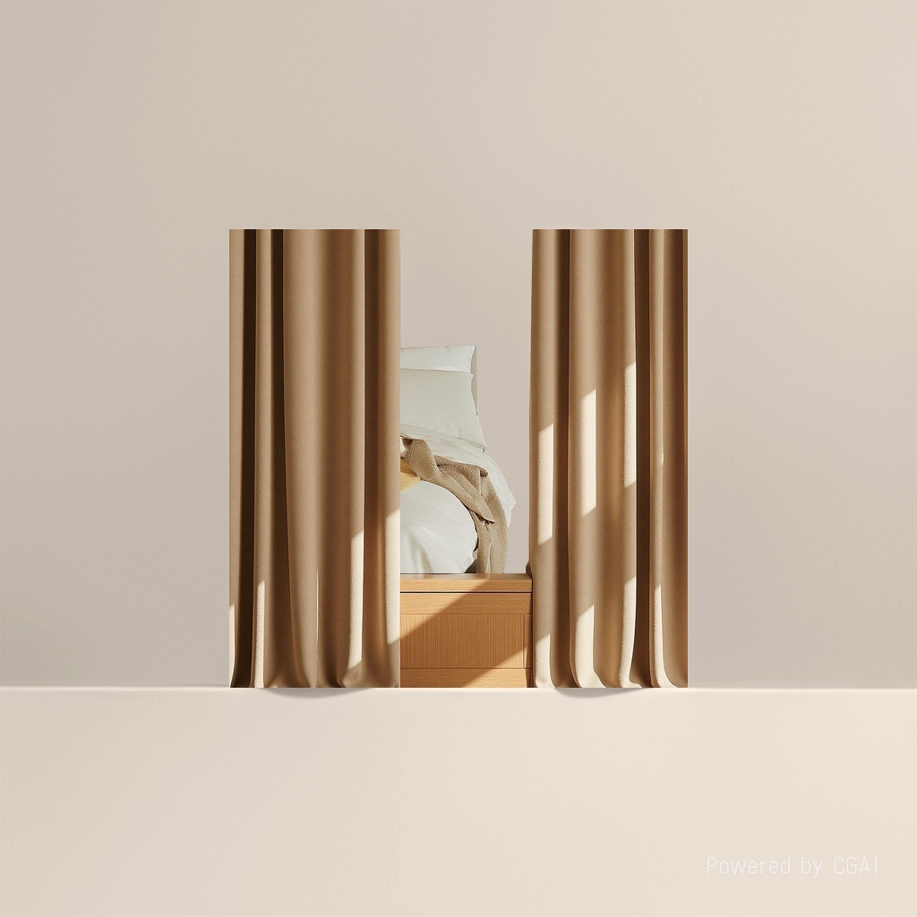 Beige curtain processing and customization with bed curtain set, warm bedroom blackout curtains Application Scenario