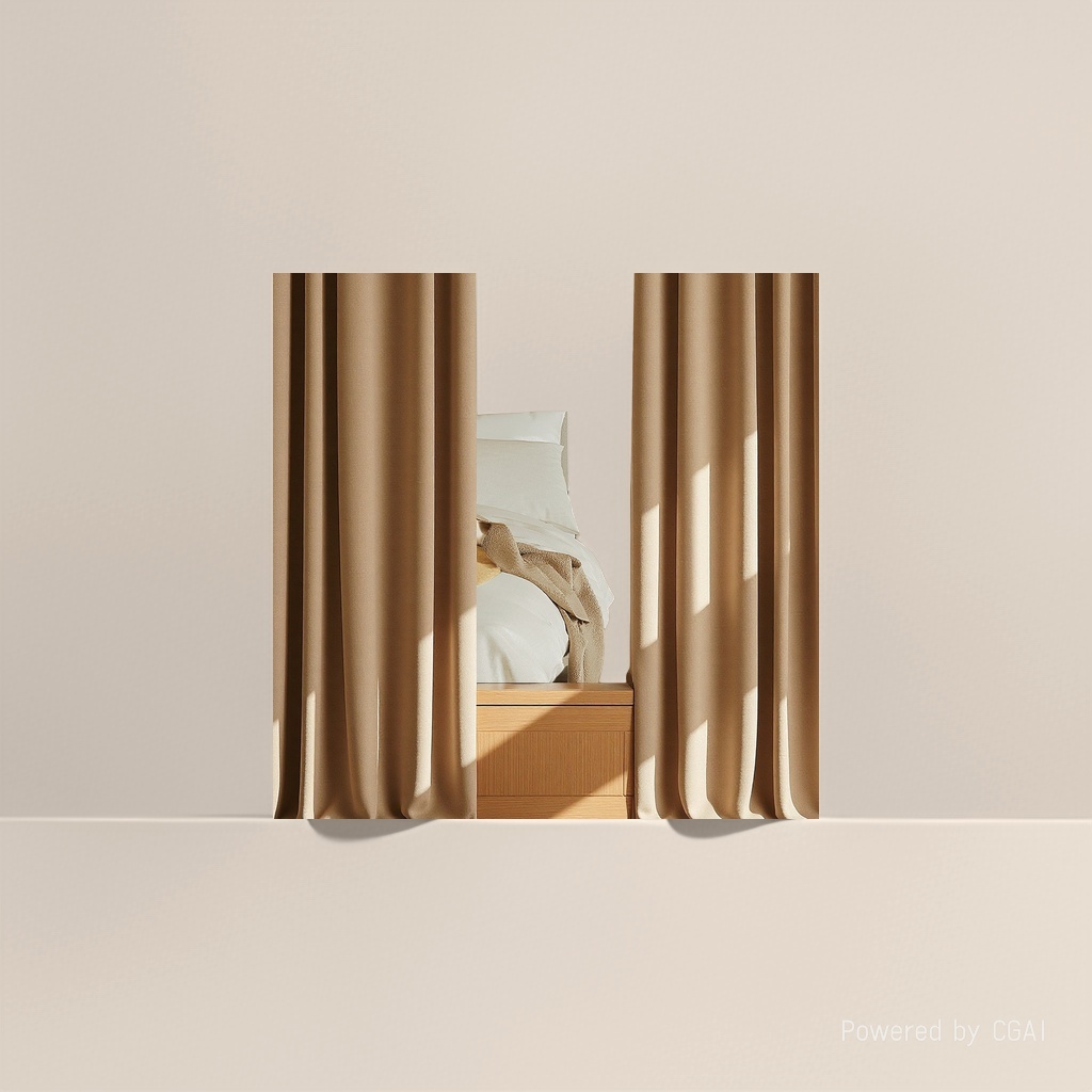 Beige curtain processing and customization with bed curtain set, warm bedroom blackout curtains Specification image