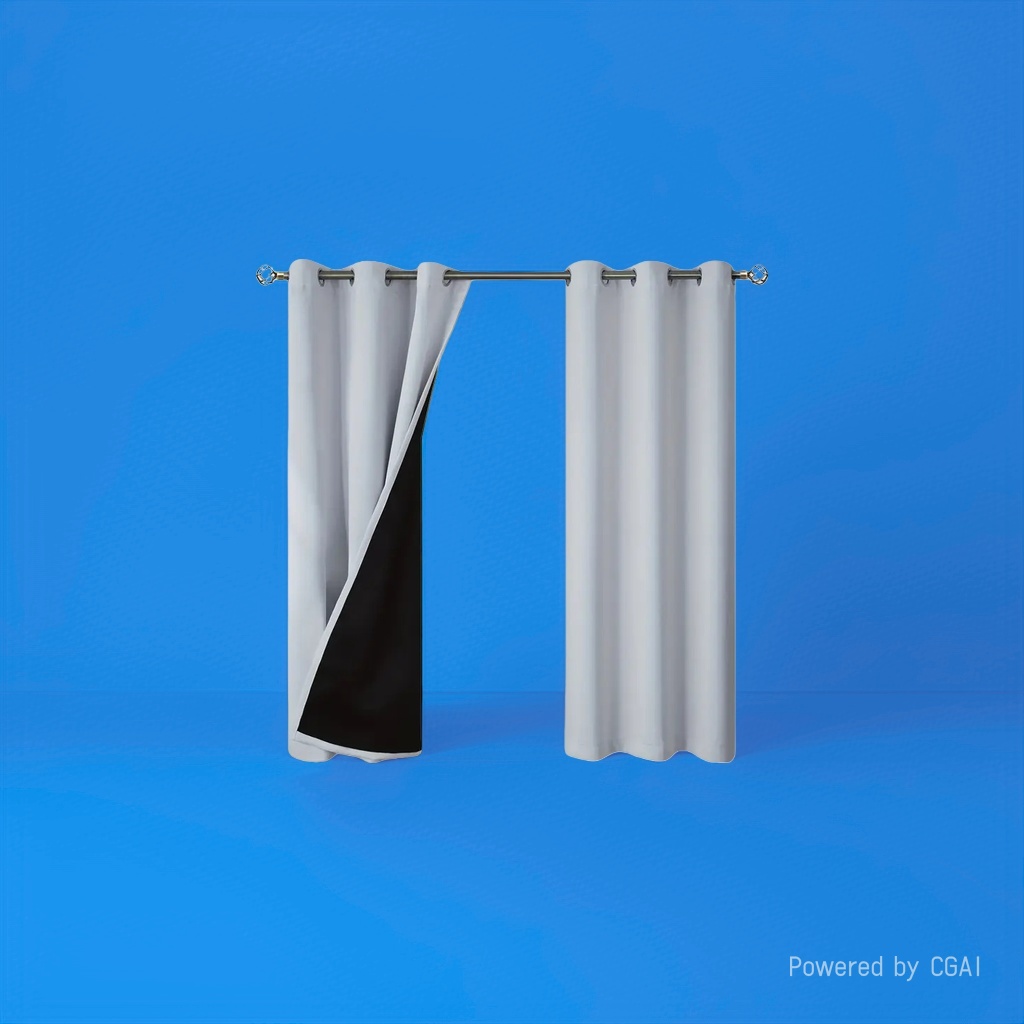 Light grey double-layer semi-transparent linen finished curtains, bath curtain sets, automatic curtains Application Scenario