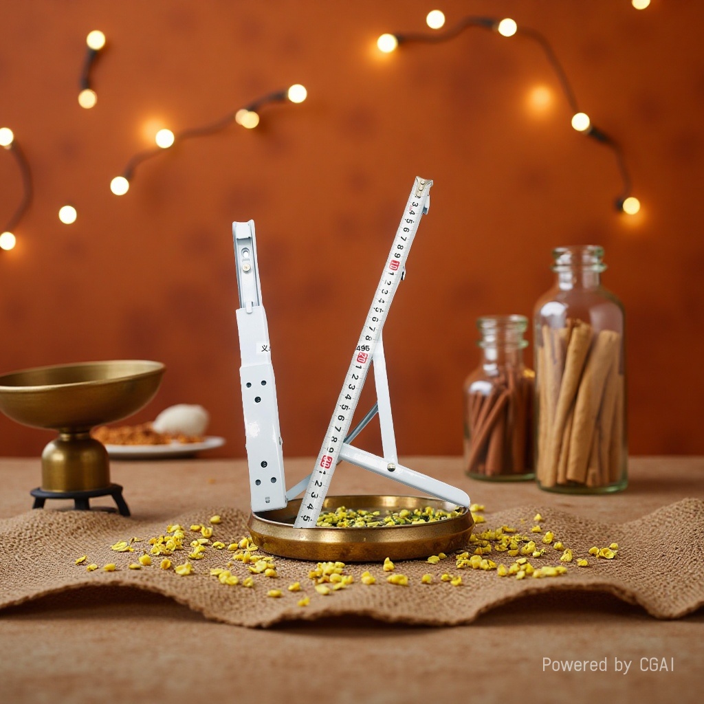Xingquan Department Store's white metal folding stand tape measure, a two-in-one measuring ruler for waist and height