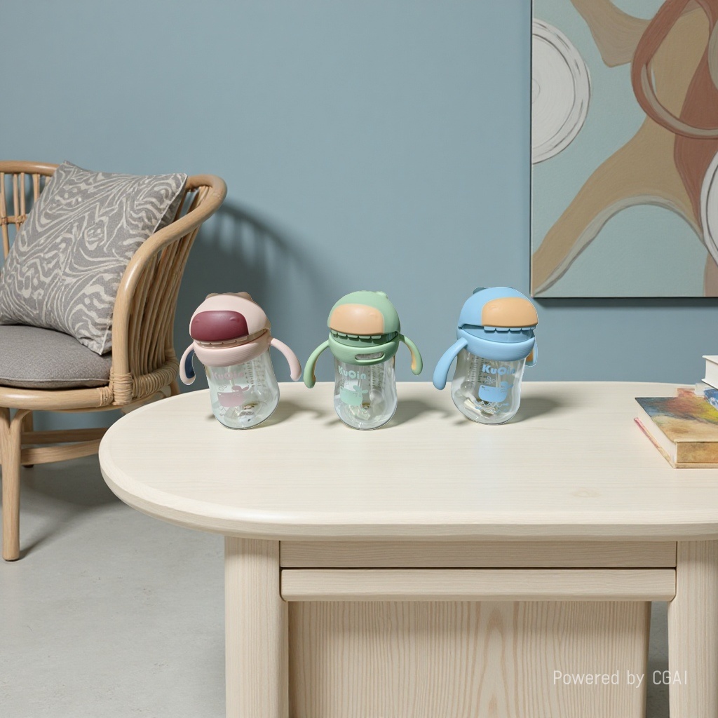 Customized dopamine-green frog-shaped glass water cup and tea cup gift cup Specification image