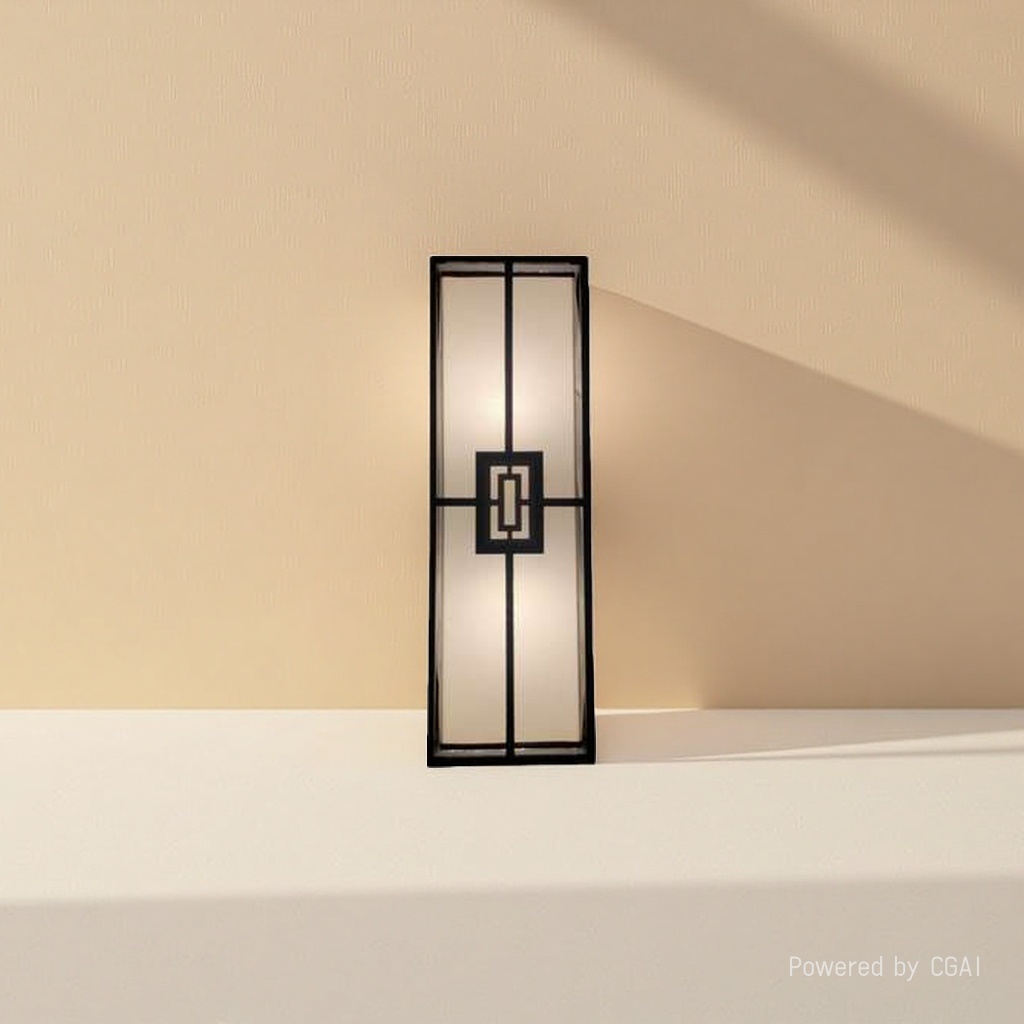 Black-framed rectangular ironwork style indoor wall lamp and beauty lamp Specification image