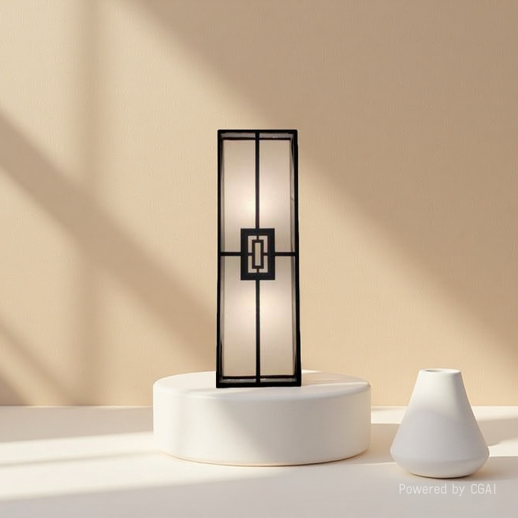 Black-framed rectangular ironwork style indoor wall lamp and beauty lamp details Picture