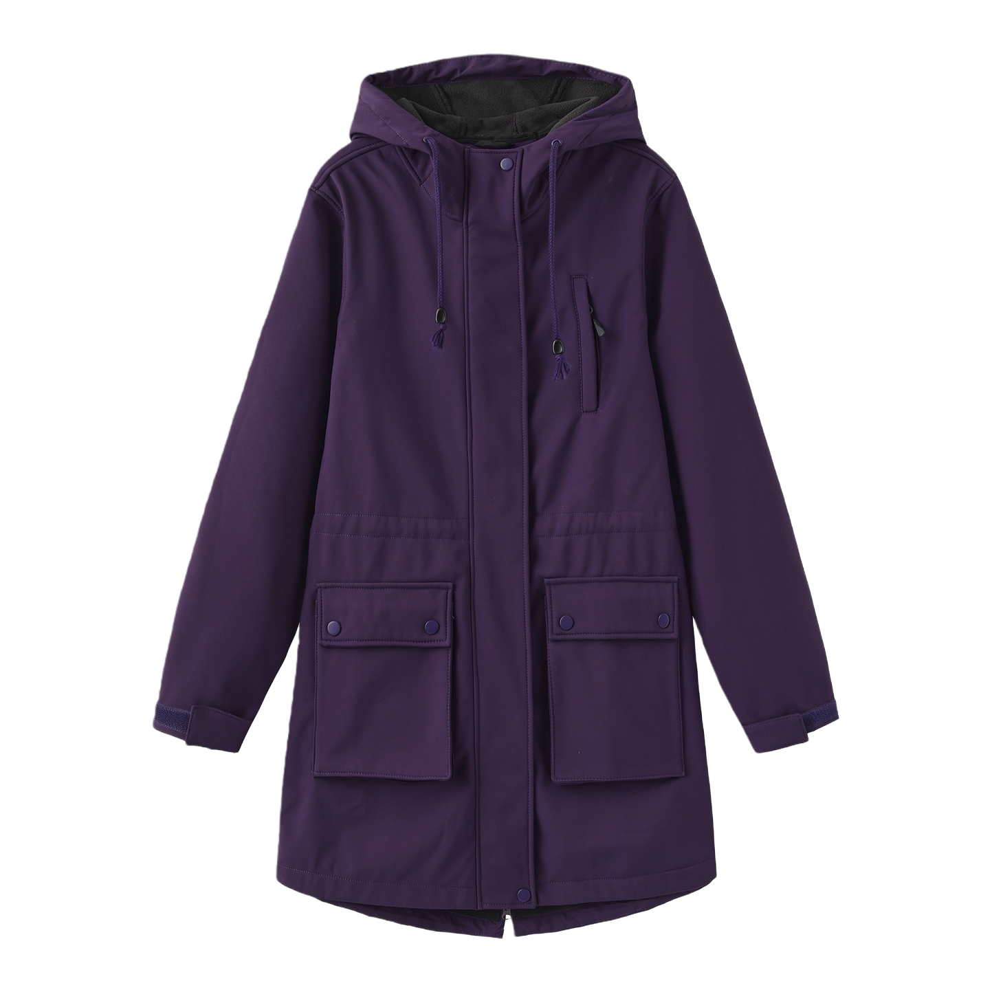 European and American autumn and winter jackets, women's European-sized rainproof hooded women's raincoats, windbreakers, women's purple Item Picture