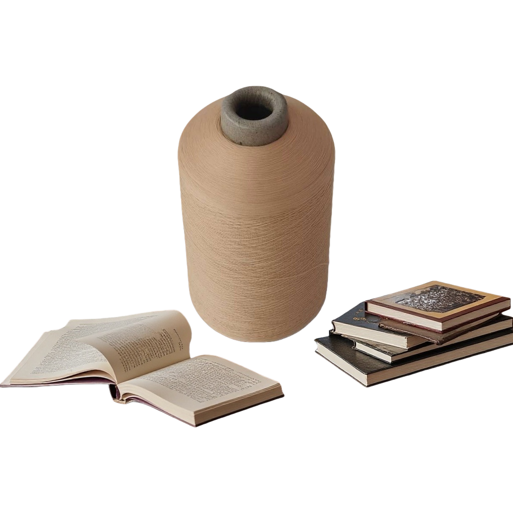 Beige yarn tube, cotton and linen blended woven yarn, 300 meters per tube, specially designed for hand-crocheted sweaters and scarves Item Picture