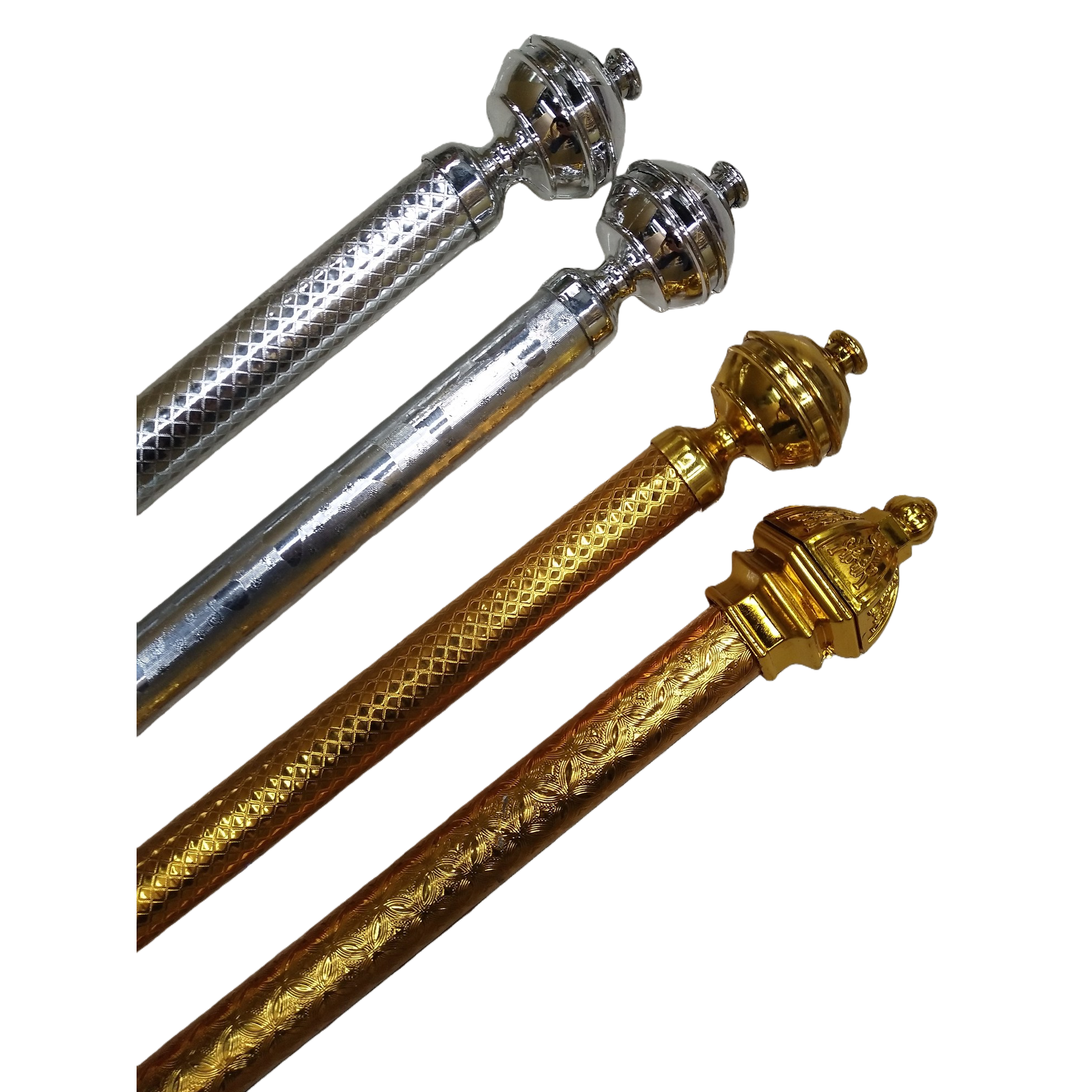 Silver and gold decorated scepds with tassels, 5A colored zircon uncut cold weapon handicrafts, collected in the scenic area Item Picture