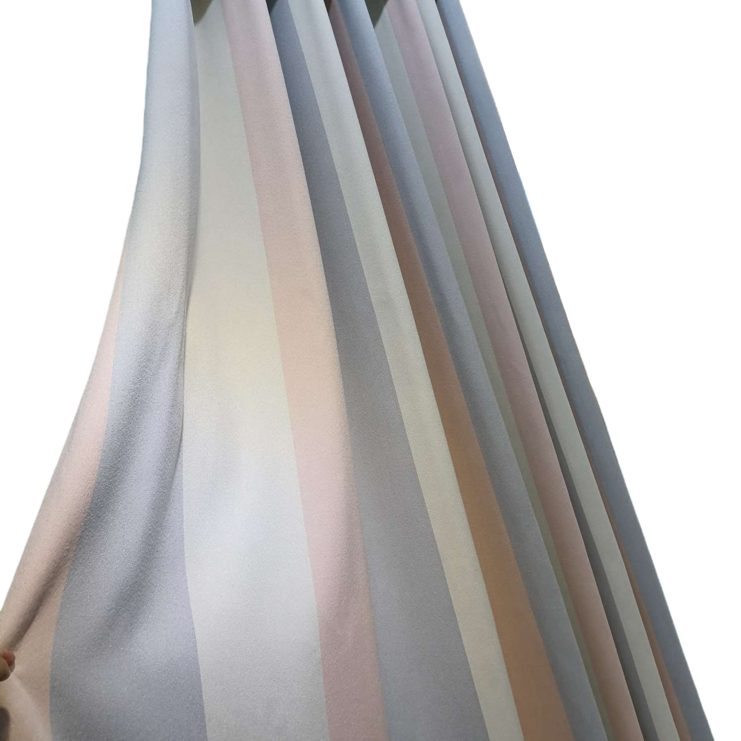 Colorful striped semi-transparent linen bath curtain set, automatic curtain, bath curtain Item Picture