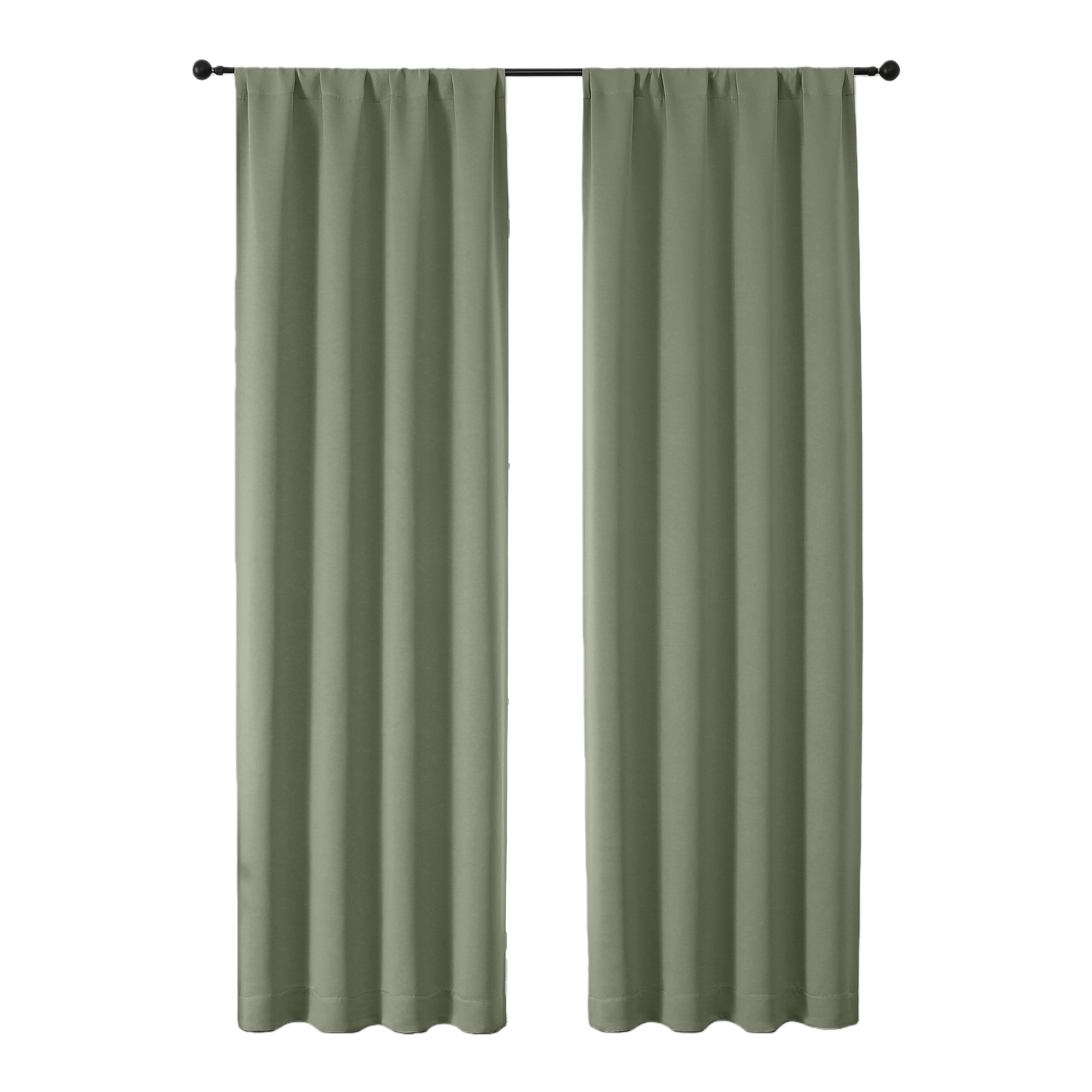 Olive green semi-transparent linen finished curtains, bath curtain sets, automatic curtains Item Picture