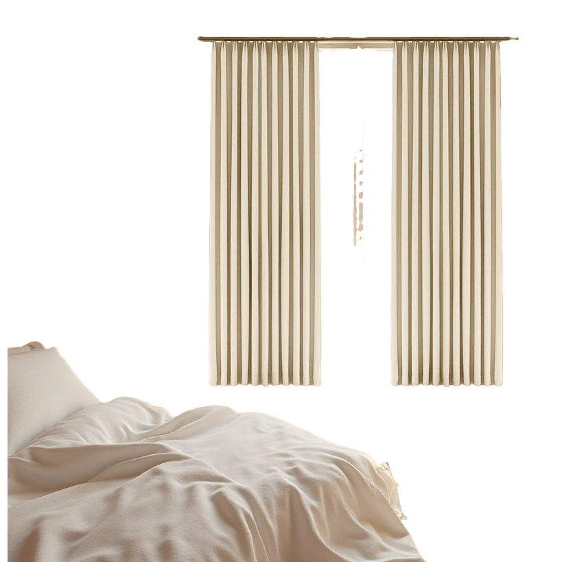 Beige vertical striped lace curtain fabric, French style handle pattern fabric curtain fabric Item Picture