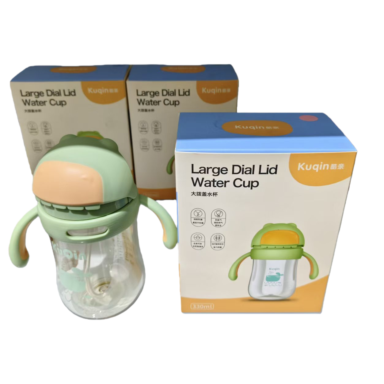 Customized dopamine-green frog-shaped glass water cup and tea cup gift cup Item Picture