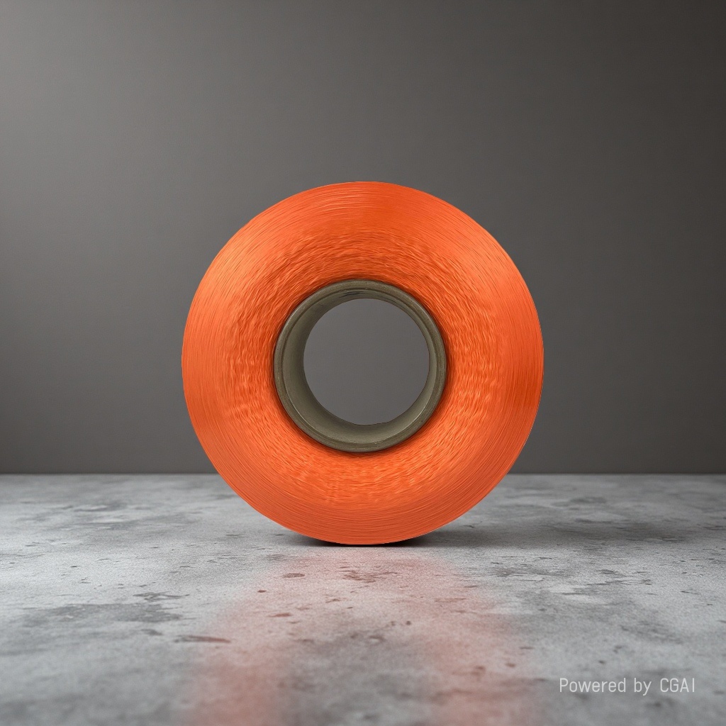 Orange yarn roll, other yarns, cotton-nitrile blended hand-knitted yarn 100g