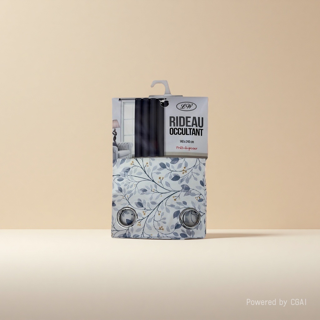 Blue-gray leaf-patterned blackout curtain home textile and home decoration packaging box details Picture