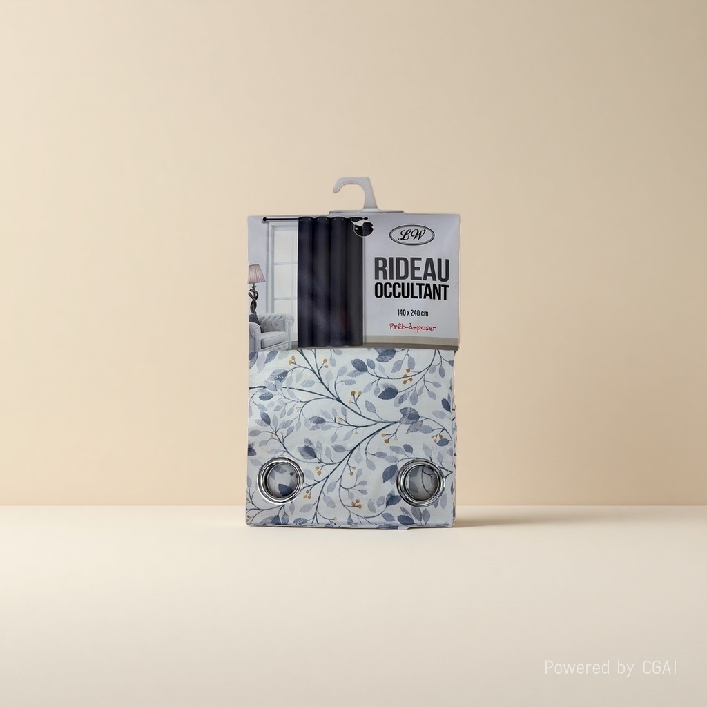 Blue-gray leaf-patterned blackout curtain home textile and home decoration packaging box Specification image