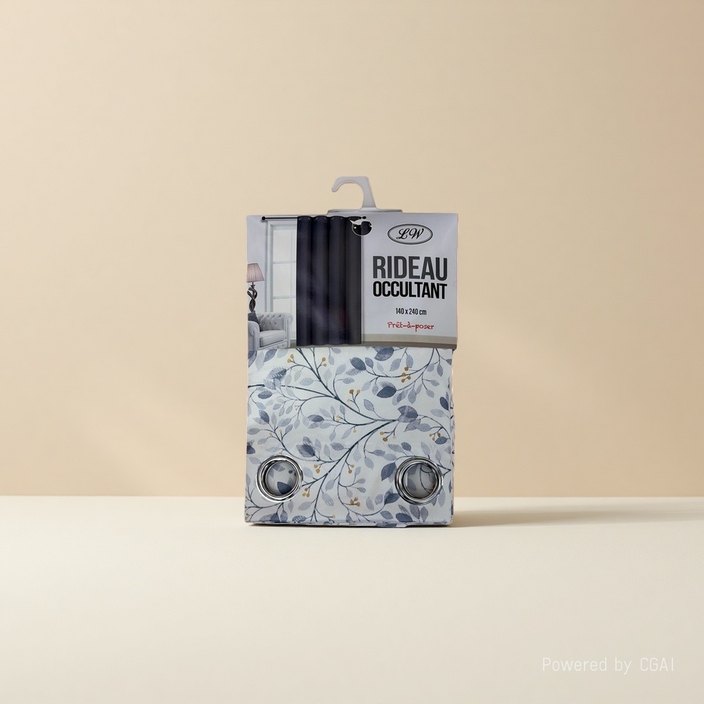 Blue-gray leaf-patterned blackout curtain home textile and home decoration packaging box