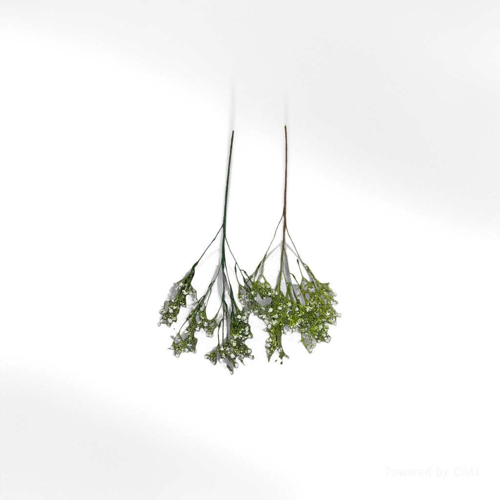 White small flower branches, silk flowers, artificial flower silk ribbons, cocoa ornaments, artificial flower heads details Picture