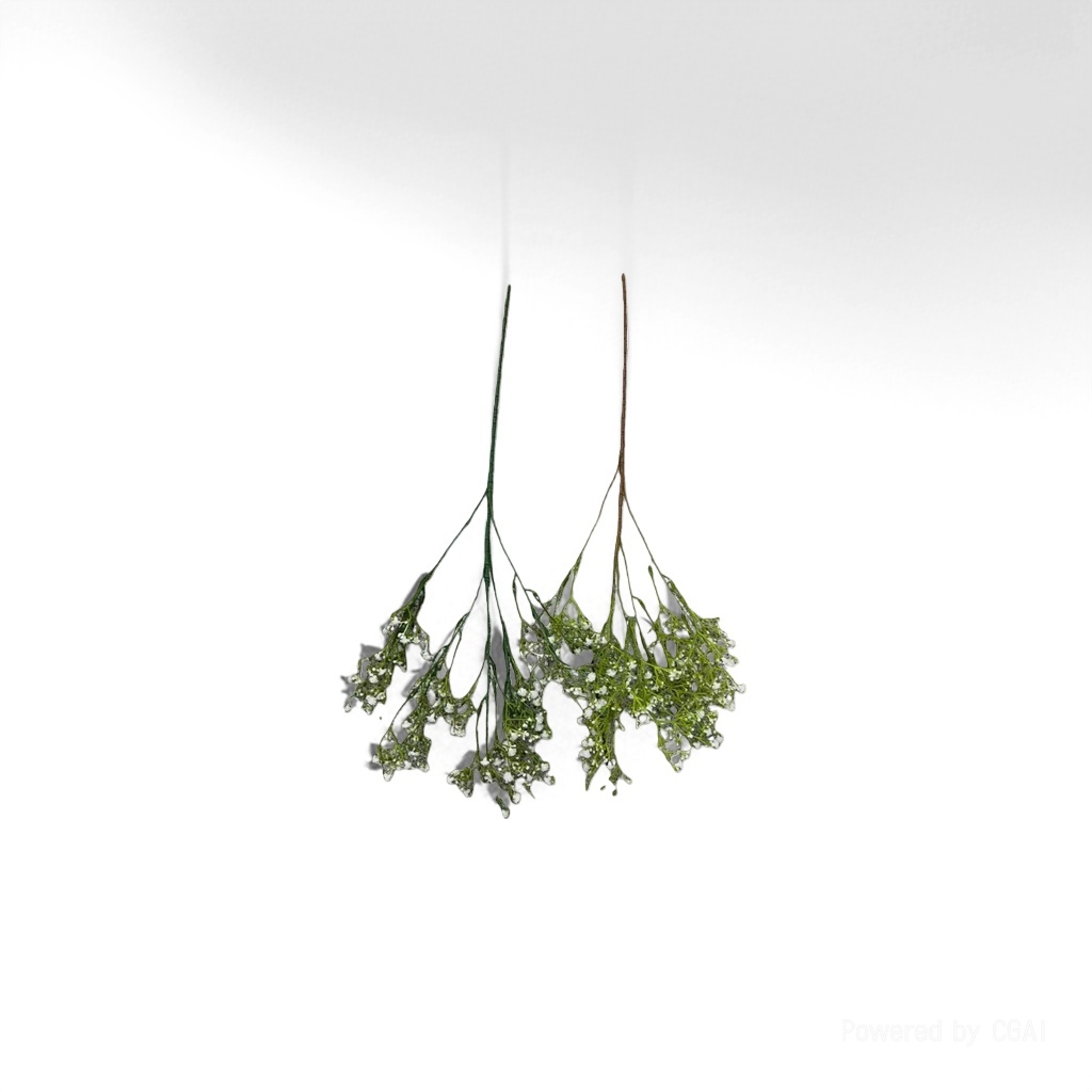 White small flower branches, silk flowers, artificial flower silk ribbons, cocoa ornaments, artificial flower heads