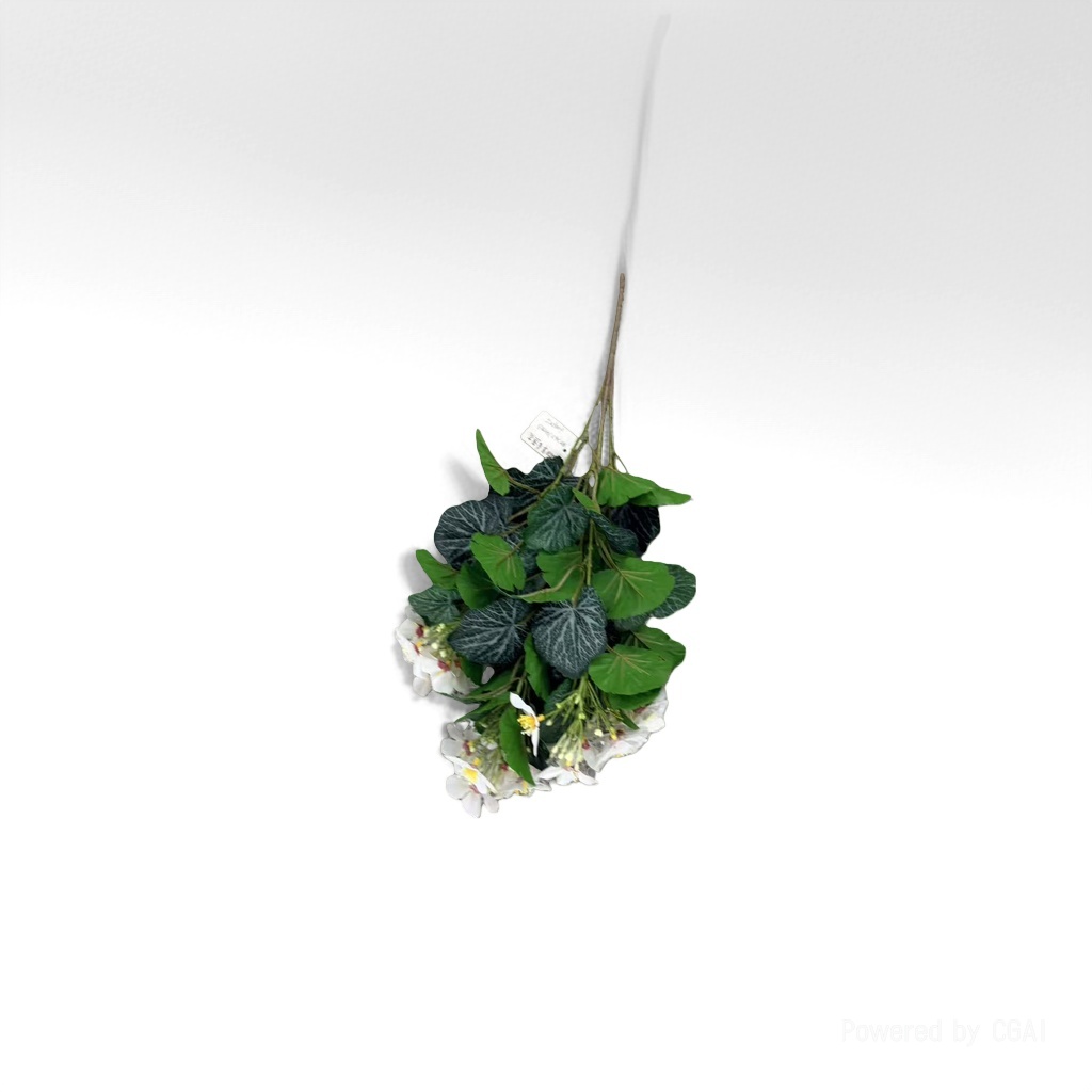 White artificial plastic bouquet with green leaf foam artificial lanterns Specification image