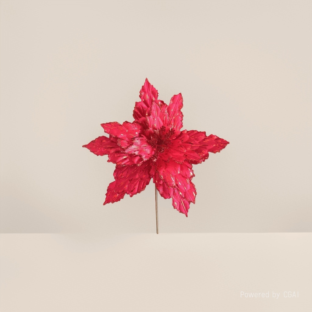Red sequined simulated flower Christmas decoration flower Christmas scene arrangement Application Scenario