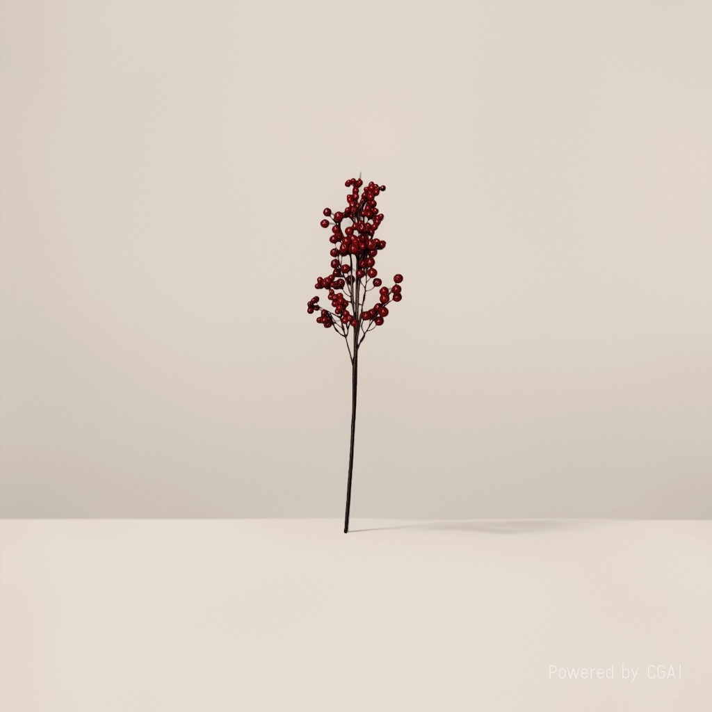 Simulated red berry branch fruit model fruit shell DIY material Christmas red fruit Application Scenario