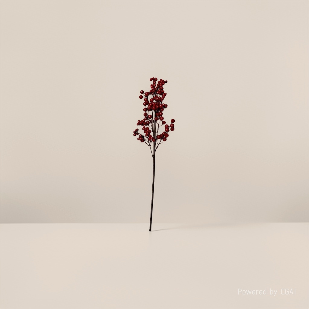 Simulated red berry branch fruit model fruit shell DIY material Christmas red fruit Specification image