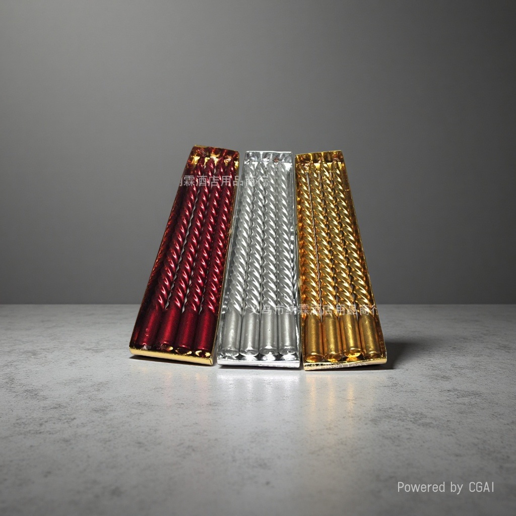 Red, silver and gold spiral electronic candles, decorative vase, ambient lamp, Buddha's ever-burning lamp Application Scenario