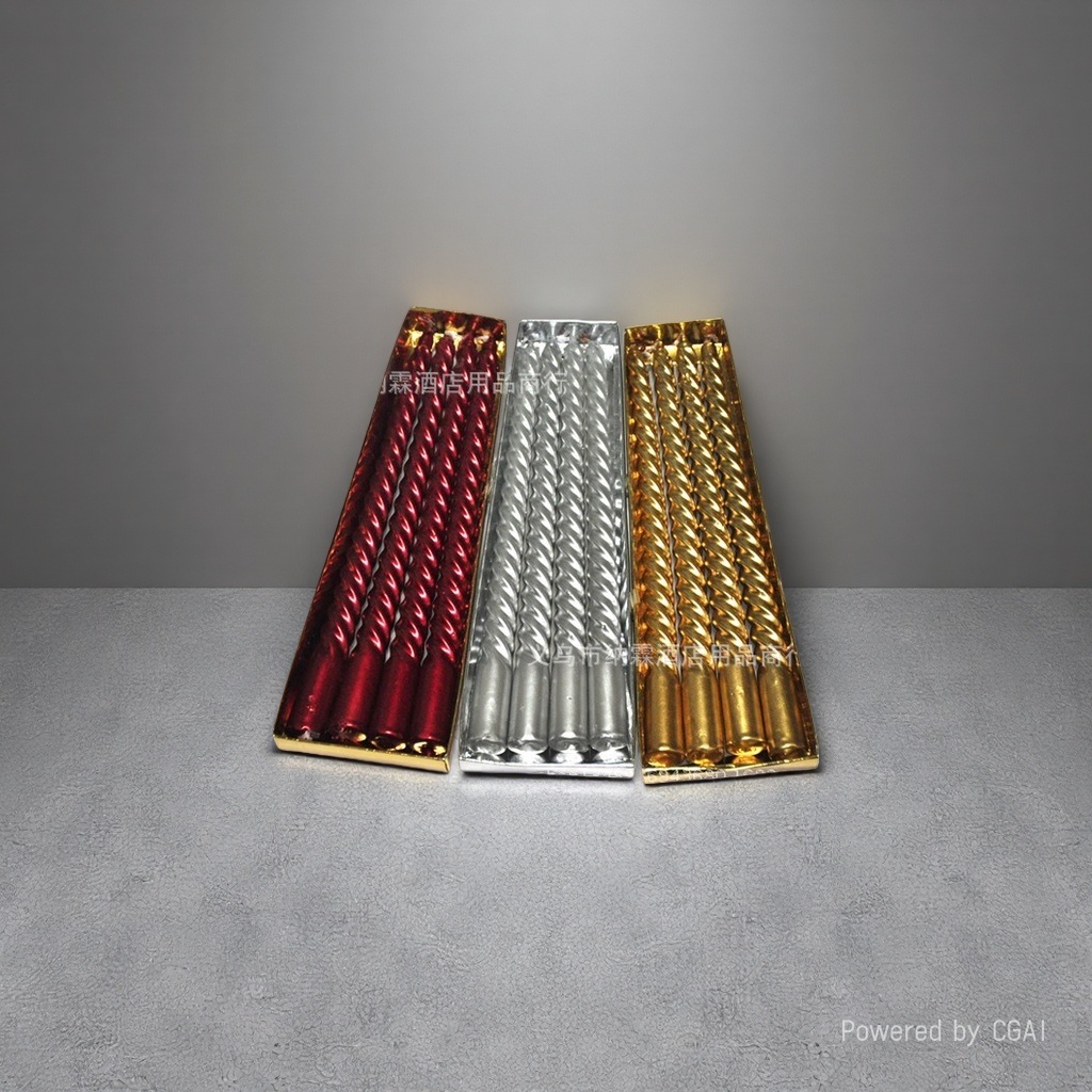 Red, silver and gold spiral electronic candles, decorative vase, ambient lamp, Buddha's ever-burning lamp Specification image