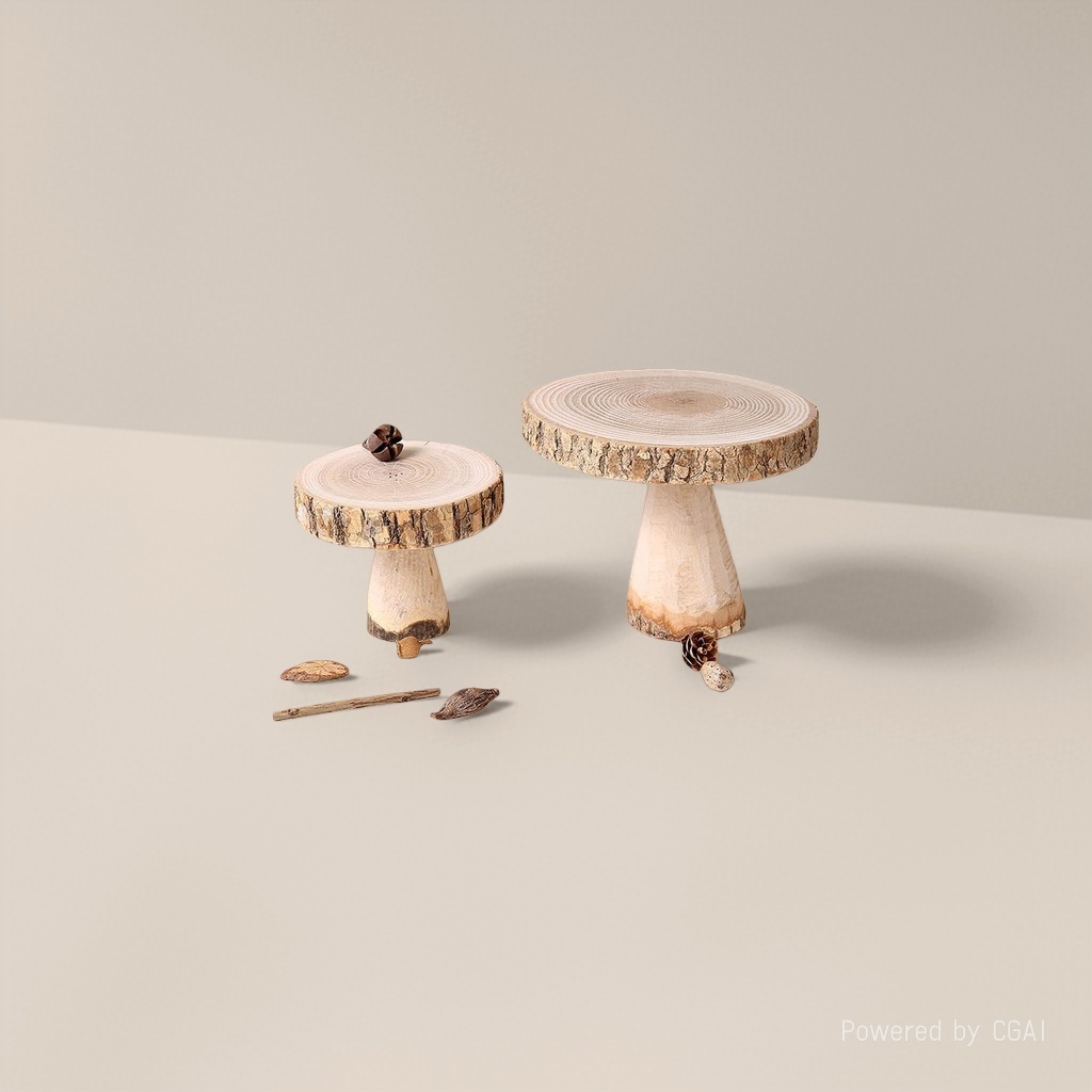 Wooden mushroom display stand decoration wooden handicraft ornaments