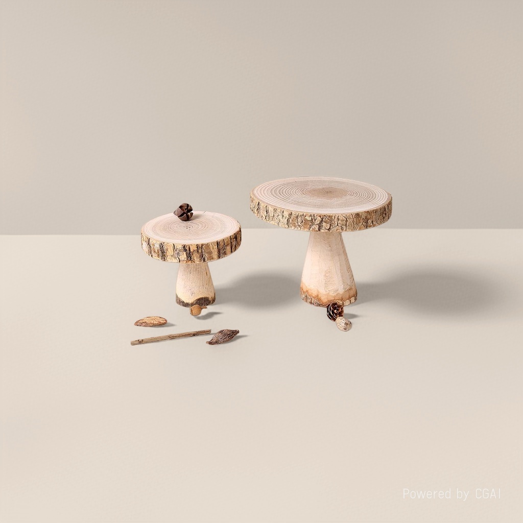 Wooden mushroom display stand decoration wooden handicraft ornaments details Picture