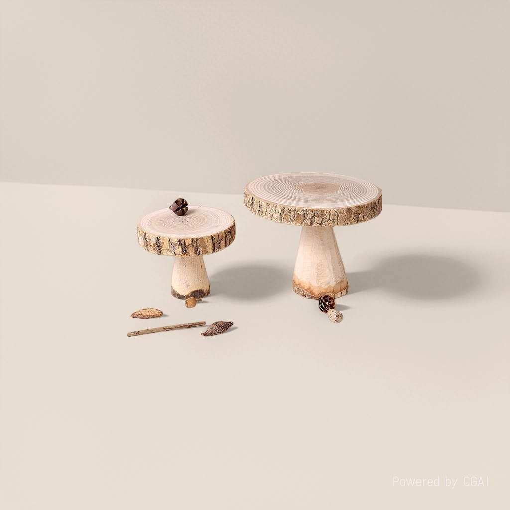 Wooden mushroom display stand decoration wooden handicraft ornaments Specification image