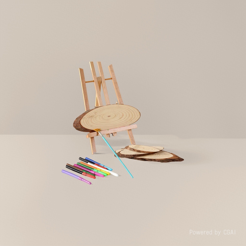 Wooden drawing board and easel set, children's art wooden drawing board