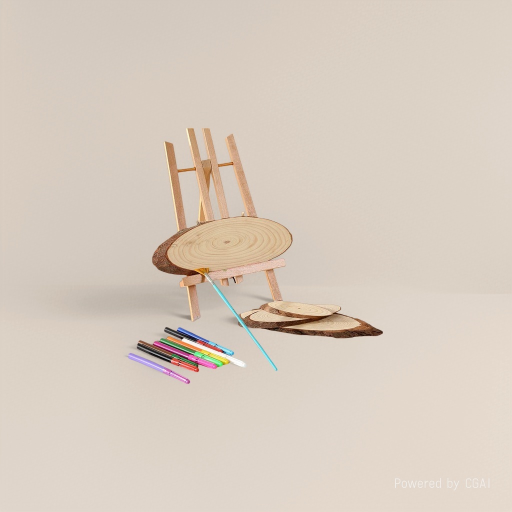 Wooden drawing board and easel set, children's art wooden drawing board Specification image
