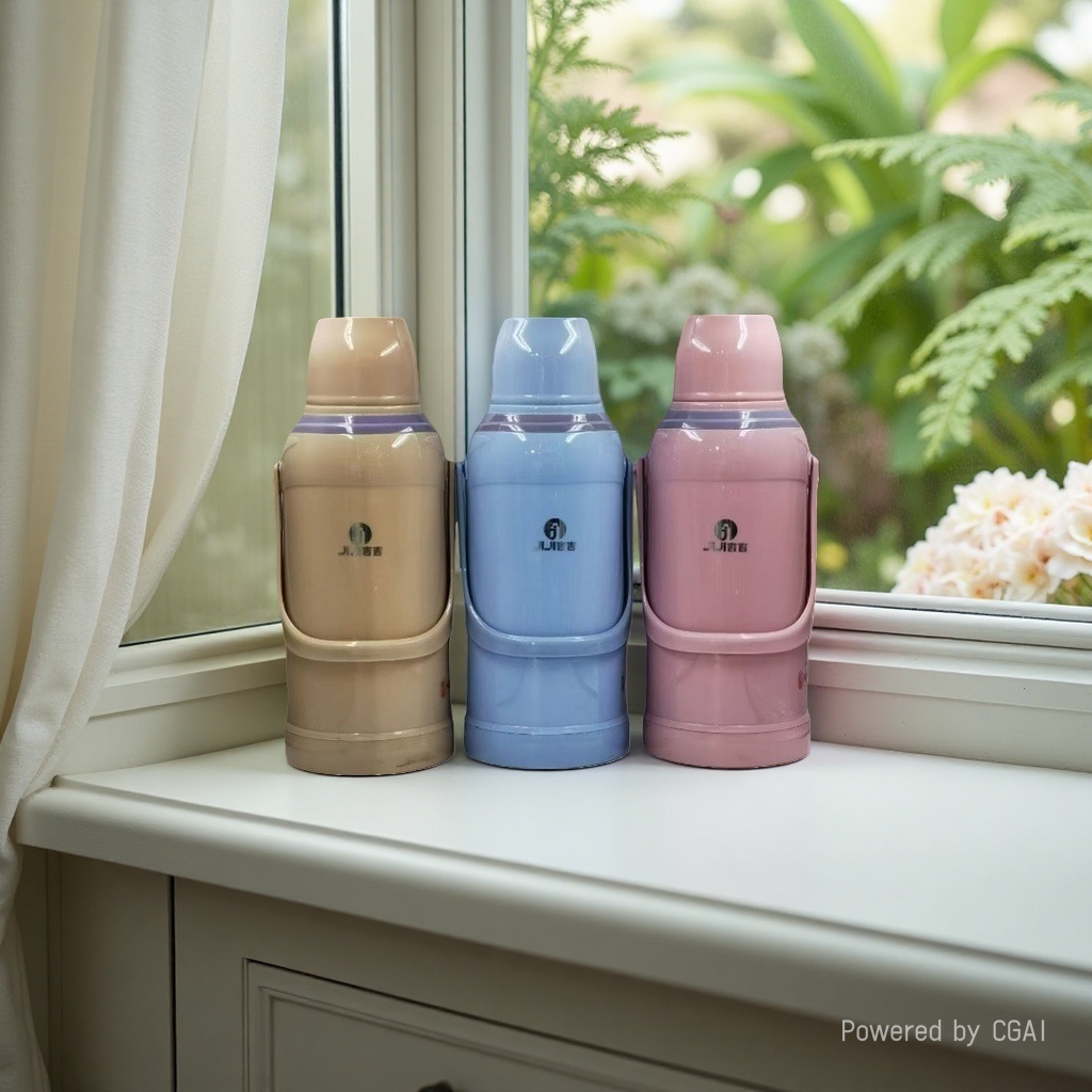 Beige, blue, pink insulated kettle, insulated bucket, pot, three-piece set, thermos, insulated bag, stainless steel kitchenware details Picture