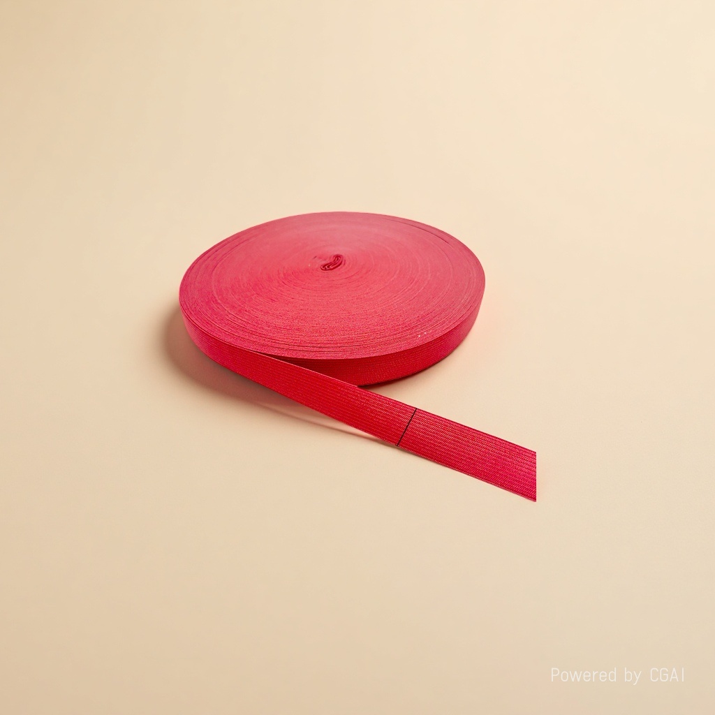 Red fringed elastic band with plain weave wide elastic bands as accessories Specification image