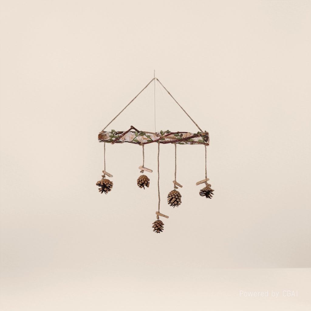 Natural-style pinecone pendants, wooden decorations for home decoration, indoor and outdoor hanging pieces Specification image