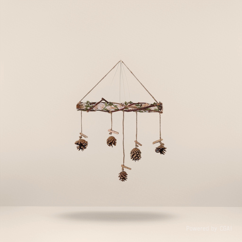 Natural-style pinecone pendants, wooden decorations for home decoration, indoor and outdoor hanging pieces Application Scenario