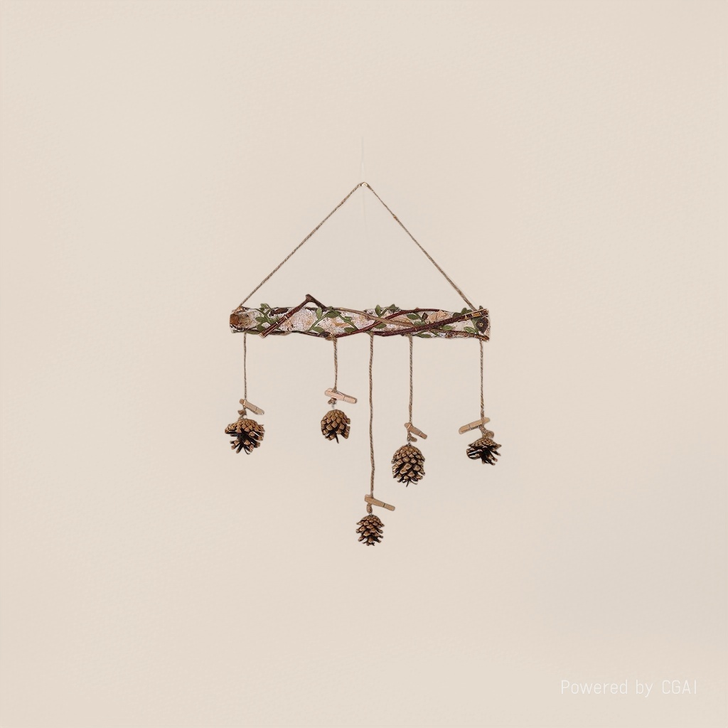 Natural-style pinecone pendants, wooden decorations for home decoration, indoor and outdoor hanging pieces details Picture