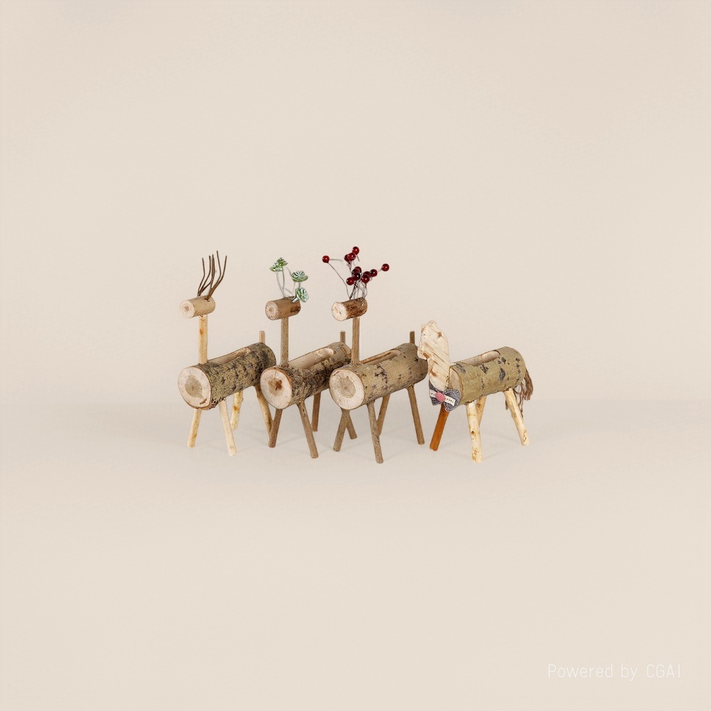 Wooden deer horse decorative items, creative home furnishings for the Nordic-style living room and bedroom tabletop Specification image