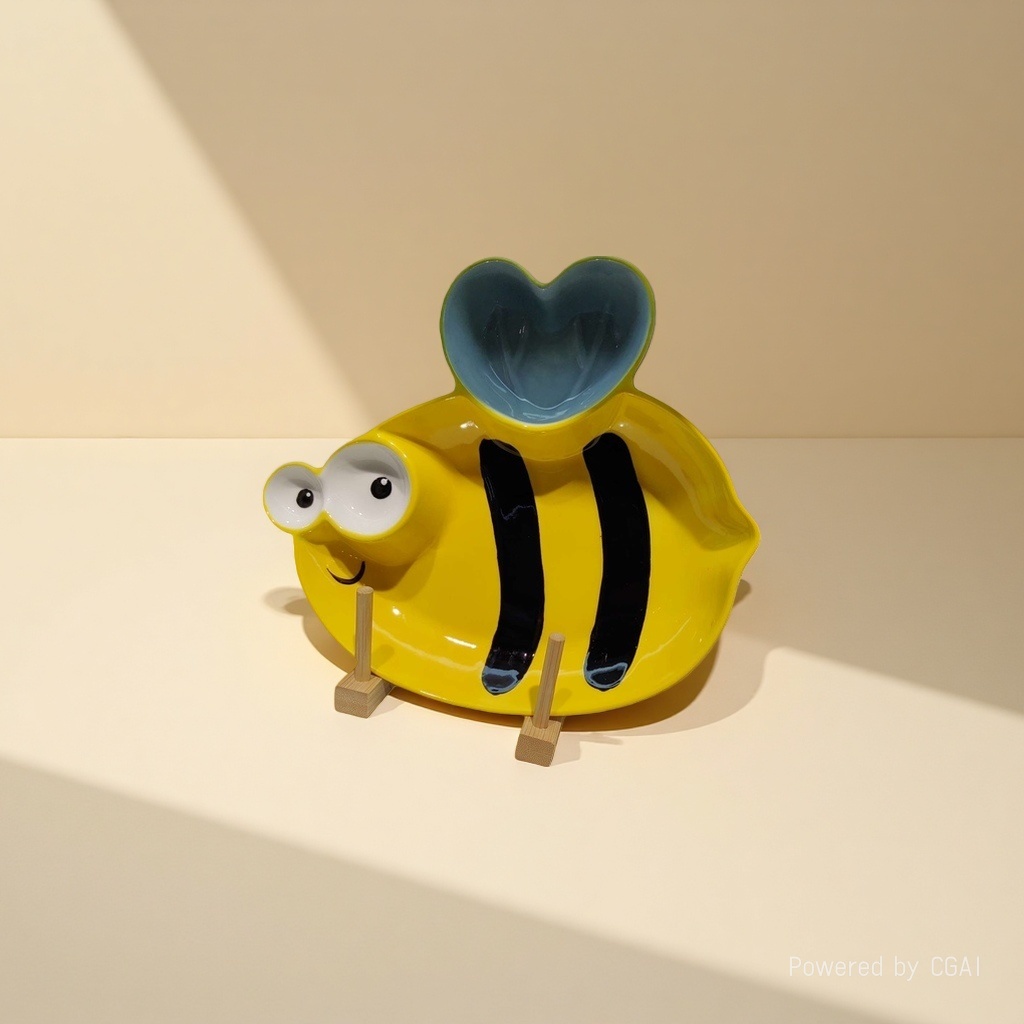 Yellow bee-shaped compartments, 316L stainless steel bowl, instant noodle bowl, ceramic and wooden bowl, POTS, pans and bowls details Picture
