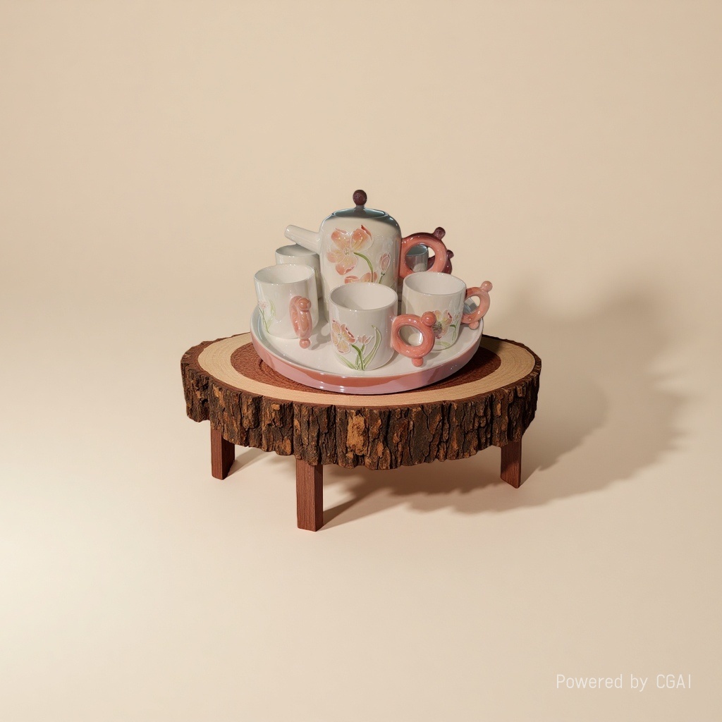Set de té de cerámica en relieve floral rosa porcelana blanca sebo jade tetera con tazas de cerámica Application Scenario