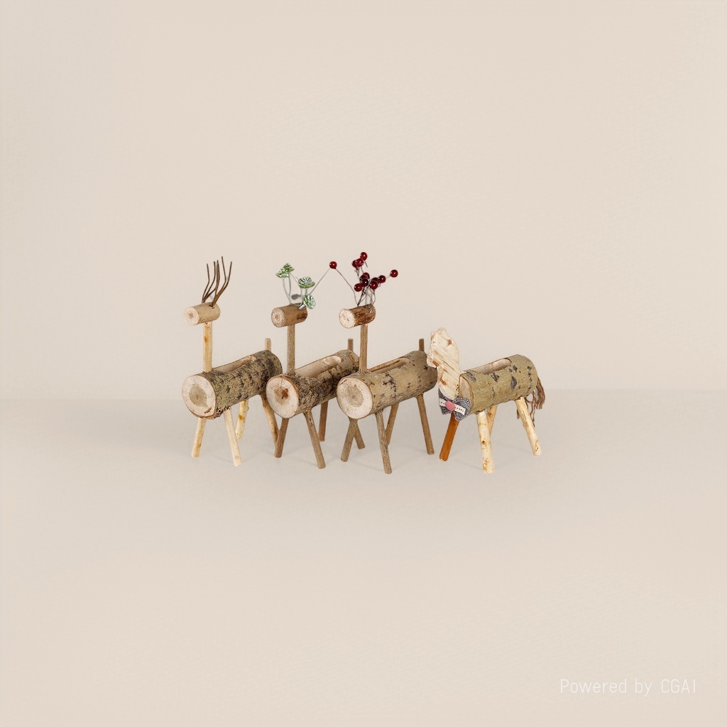 Wooden deer horse decorative items, creative home furnishings for the Nordic-style living room and bedroom tabletop details Picture
