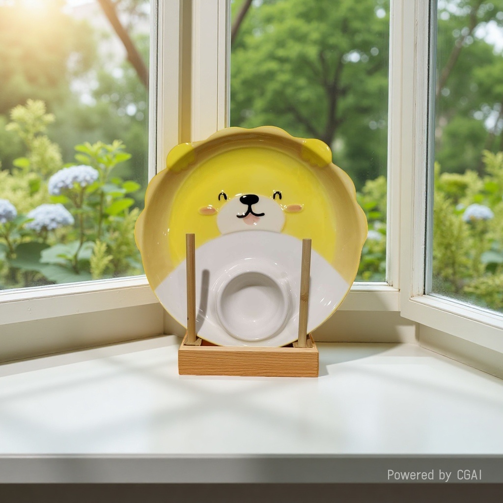 Yunshuo Bronze yellow lion-shaped metal handicraft plate, ironwork wind lantern, mountain ghost spending money Specification image
