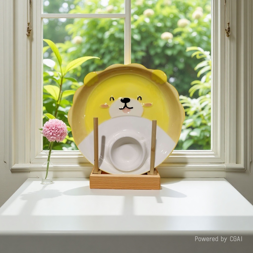 Yunshuo Bronze yellow lion-shaped metal handicraft plate, ironwork wind lantern, mountain ghost spending money details Picture