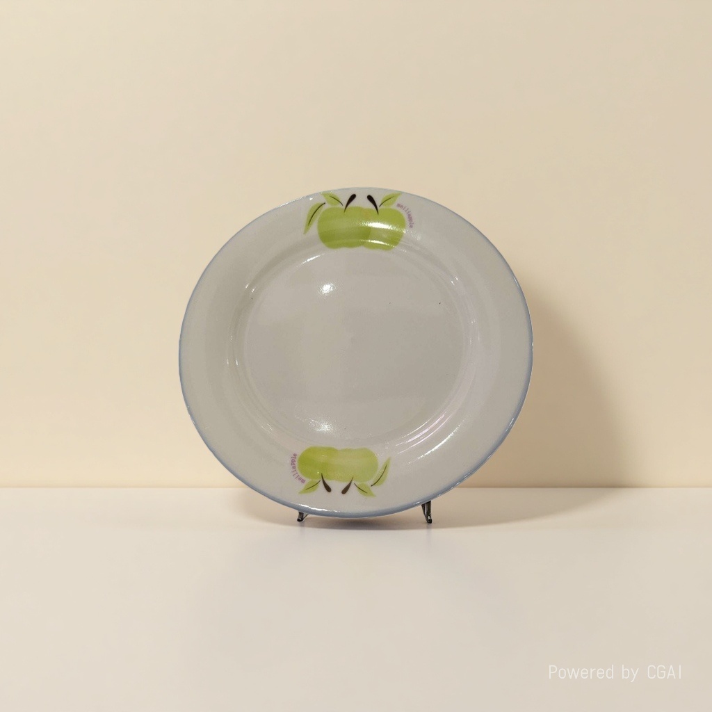 White ceramic bowl with green apple pattern, 316L stainless steel POTS, pans, bowls, instant noodle bowls, wooden bowls details Picture