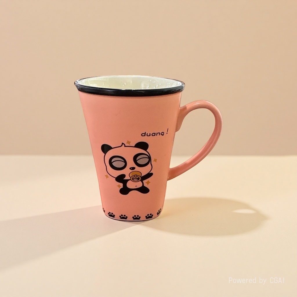 粉色熊猫图案马克杯 酒店用品餐具 陶瓷咖啡杯 350ml102032799