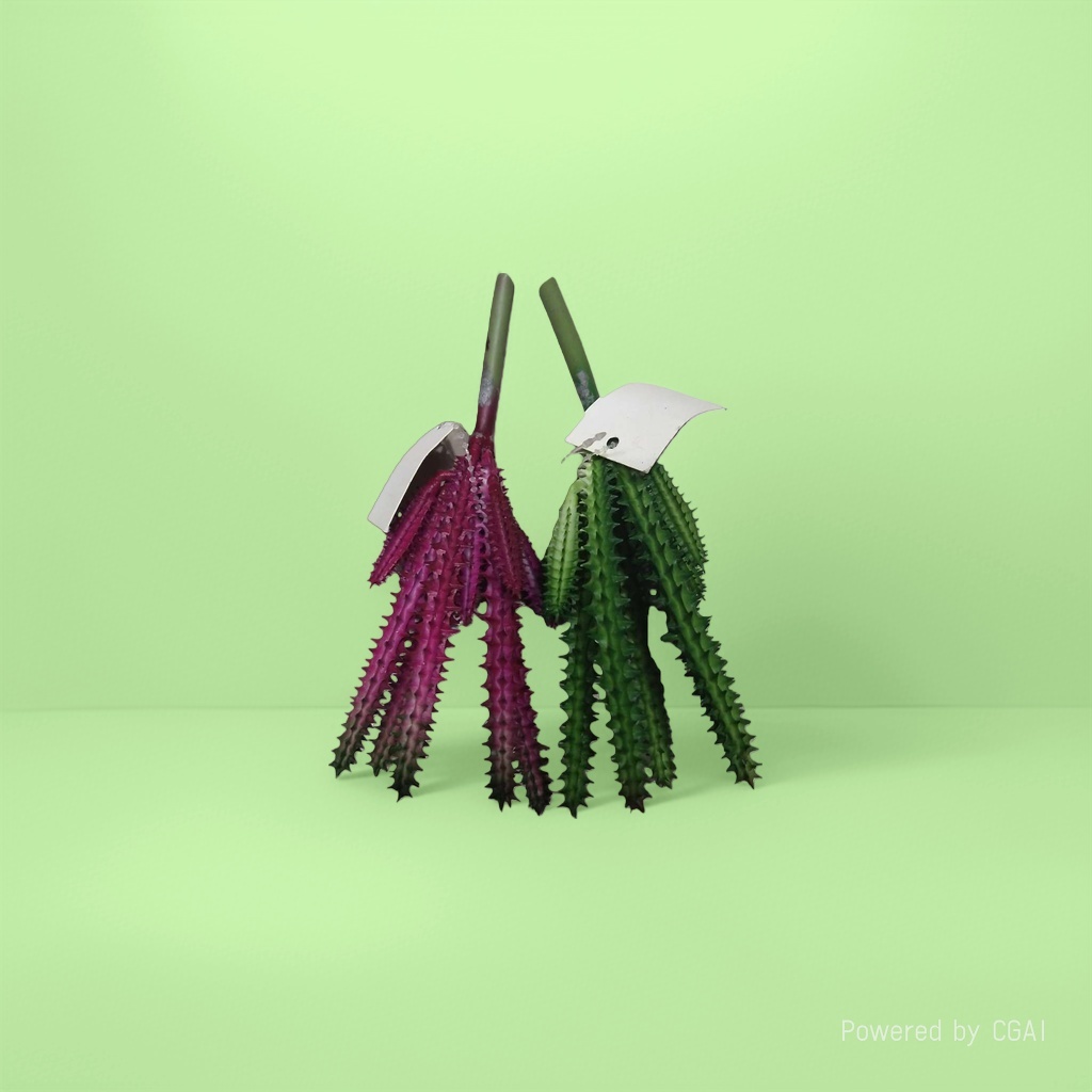 Colorful artificial cactus branches, artificial myrtle micro-landscape plant blind box, artificial flowers details Picture