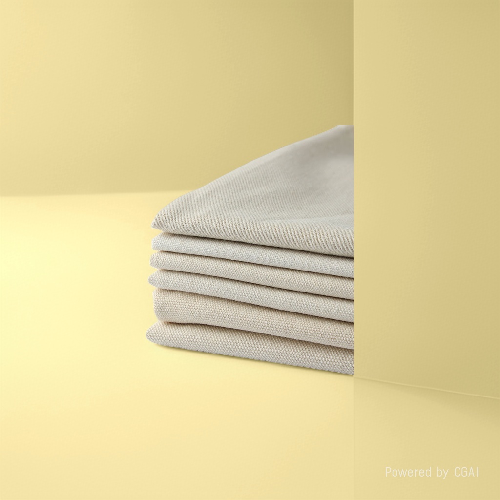VIVICN beige fabric stacked home textiles, pure cotton gauze, imitation linen, coarse linen, wired taslon Specification image