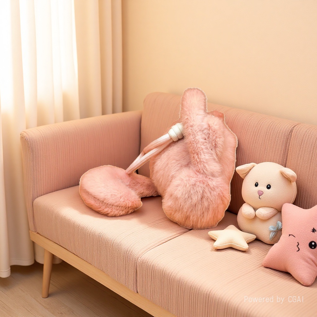 Cute pink plush toy dolls, AI dolls, adorable throw pillows for home decoration Specification image