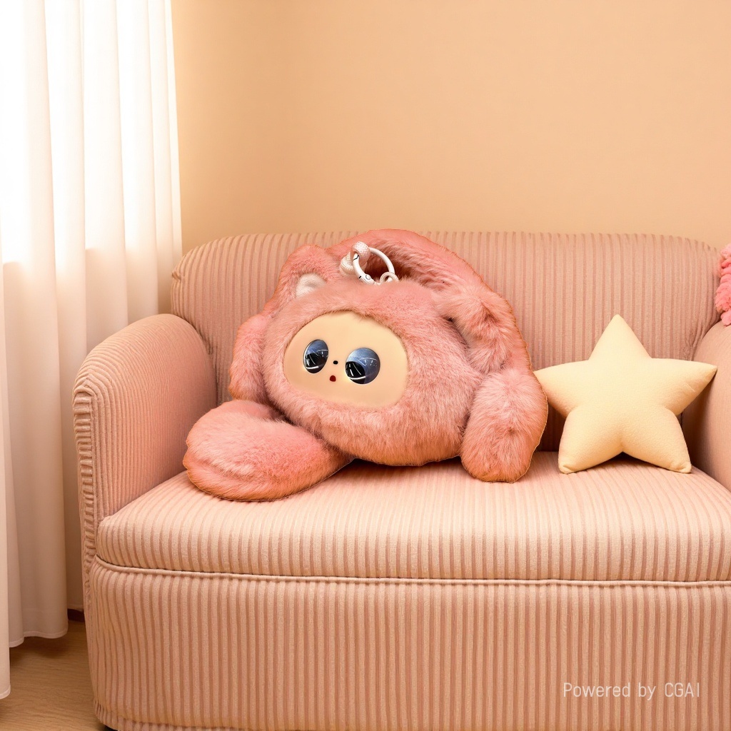 Cute pink plush toy dolls, AI dolls, adorable throw pillows for home decoration Application Scenario