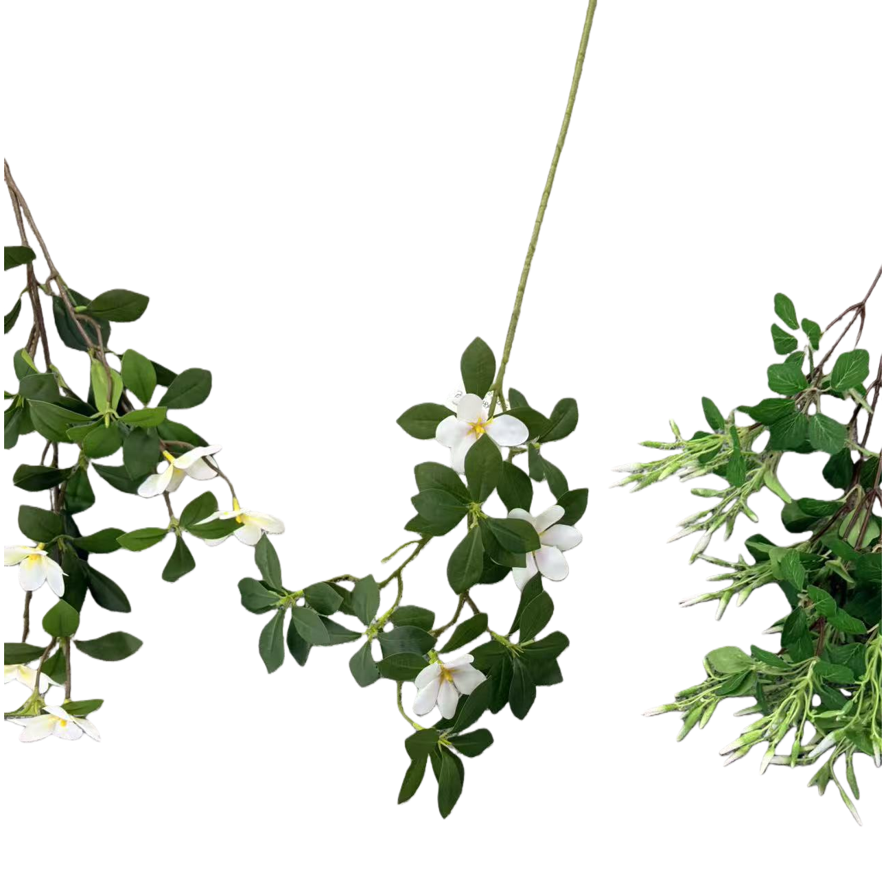 Blind box of miniature landscape plants with white small flowers, green leaves and branches of artificial Marigold. Artificial flowers Item Picture